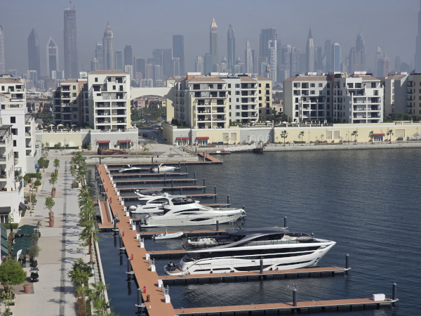 Great marina and skyline view